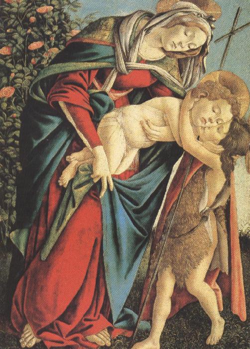 Sandro Botticelli Madonna and Child with the Young St john or Madonna of the Rose Garden (mk36) Sweden oil painting art
